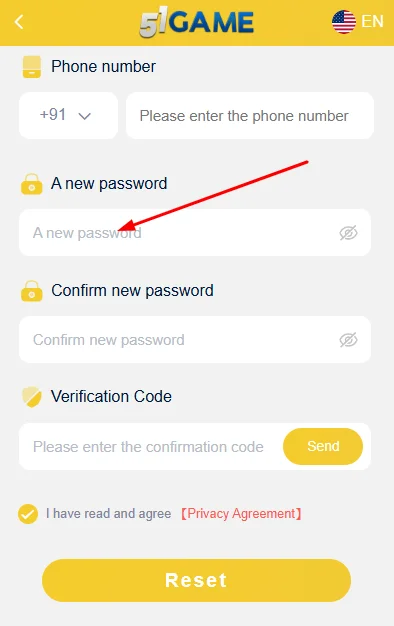 Create a new password